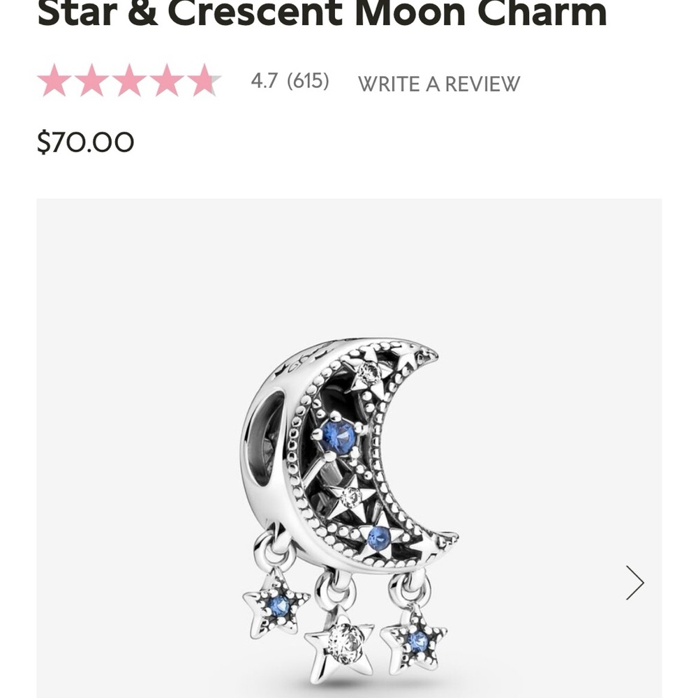 Pandora brand new still in the box, moon, and star charm